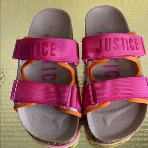 Justice Pink and Orange Sandals with Colorful Platform